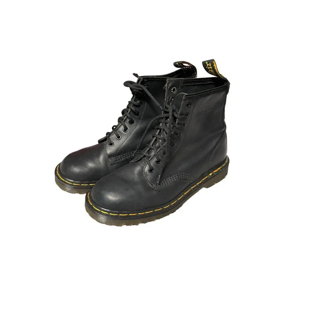 Vintage Dr Martens Boots UK 7 US 8 1460Z BEN 8 Eye Boots Made England Black